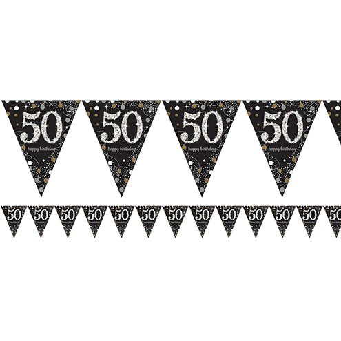 50th Birthday Prismatic Foil Bunting