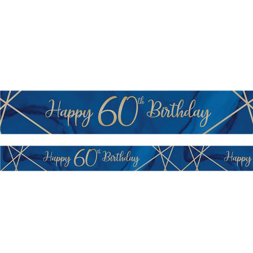 60th Birthday Navy & Gold Banner