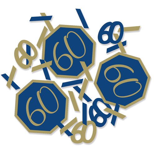 60th Birthday Navy & Gold Confetti