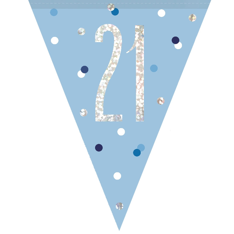 21st Birthday Blue Bunting