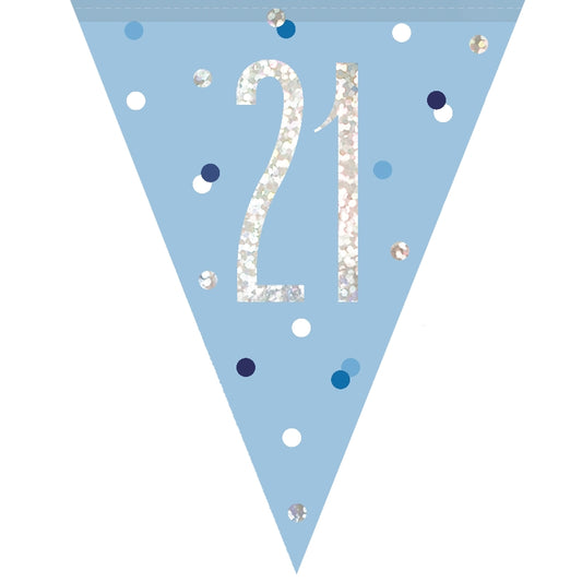 21st Birthday Blue Bunting