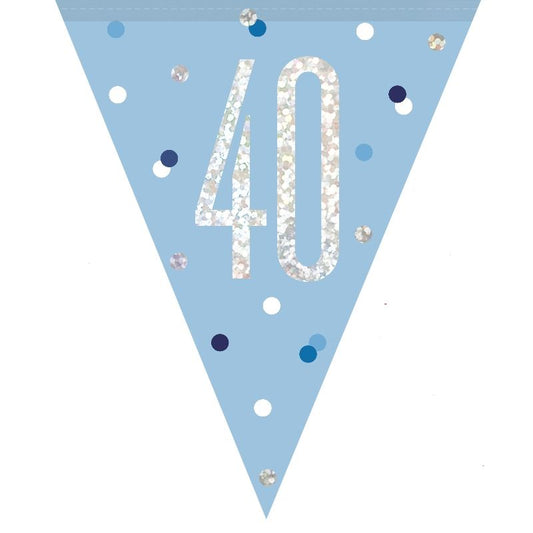 40th Birthday Blue Bunting