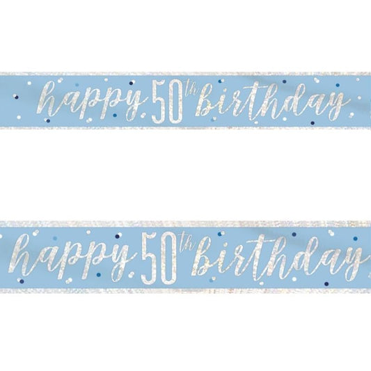 50th Birthday Blue Banner