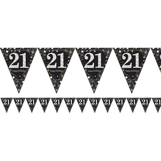 21st Birthday Prismatic Foil Bunting