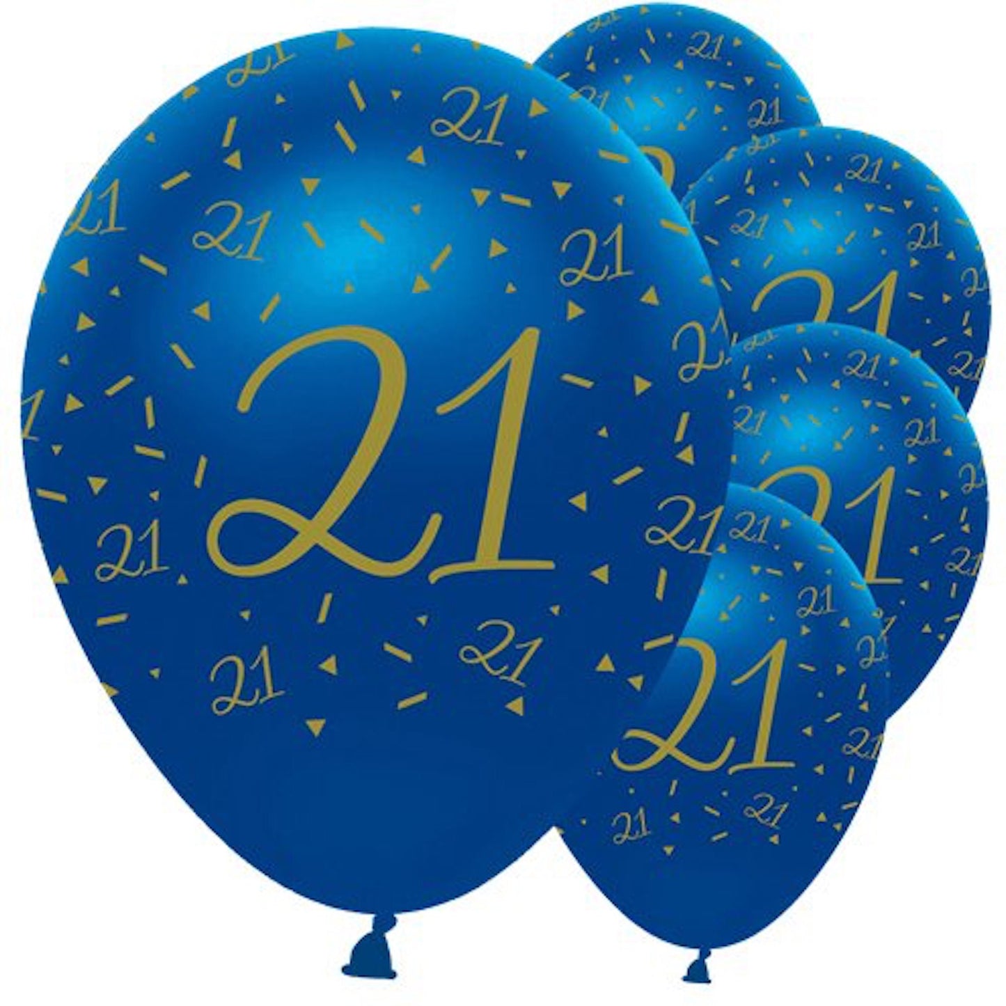 21st Birthday Navy & Gold Balloons