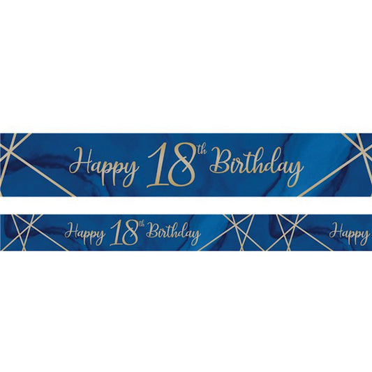 18th Birthday Navy & Gold Banner