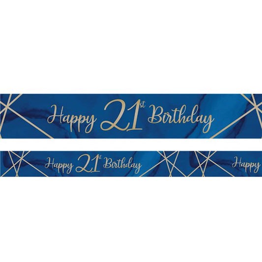 21st Birthday Navy & Gold Banner