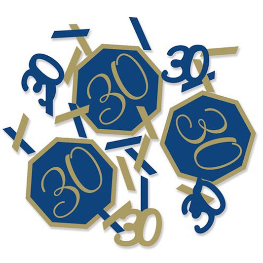 30th Birthday Navy & Gold Confetti