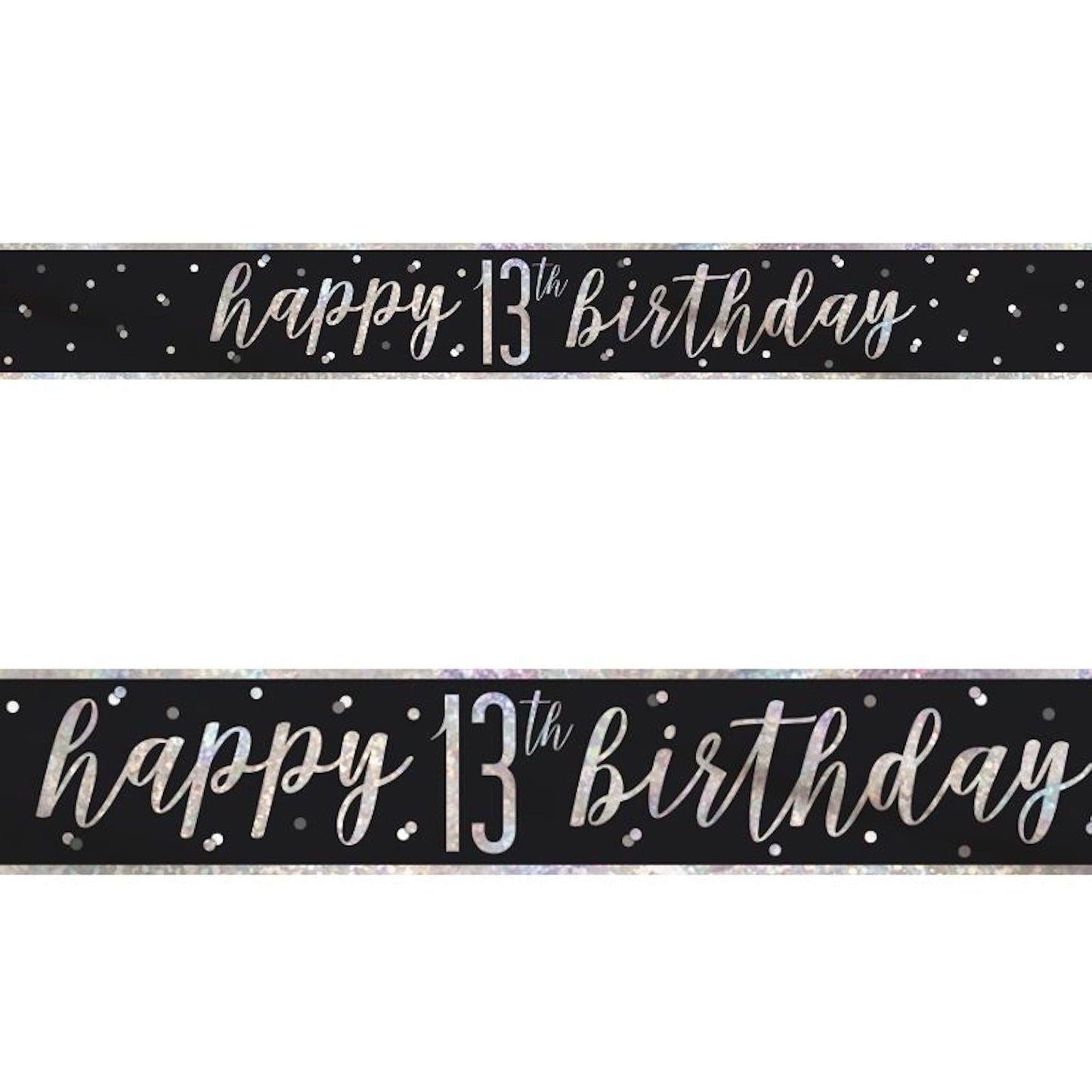 13th Birthday Black Banner