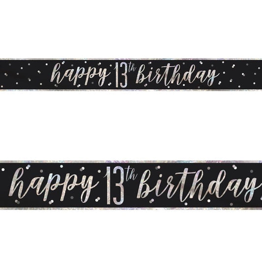 13th Birthday Black Banner