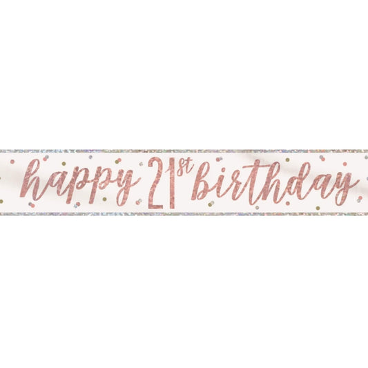 21st Birthday Rose Gold Banner