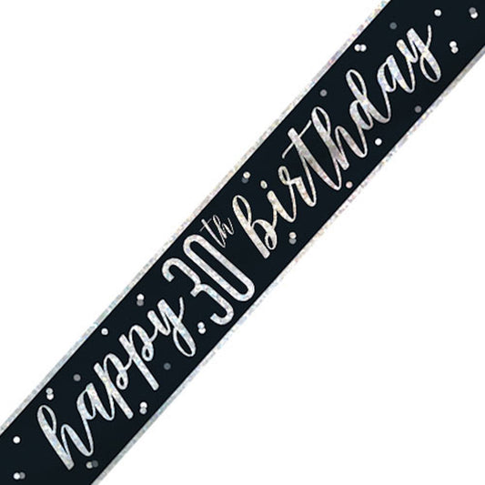 30th Birthday Black Banner