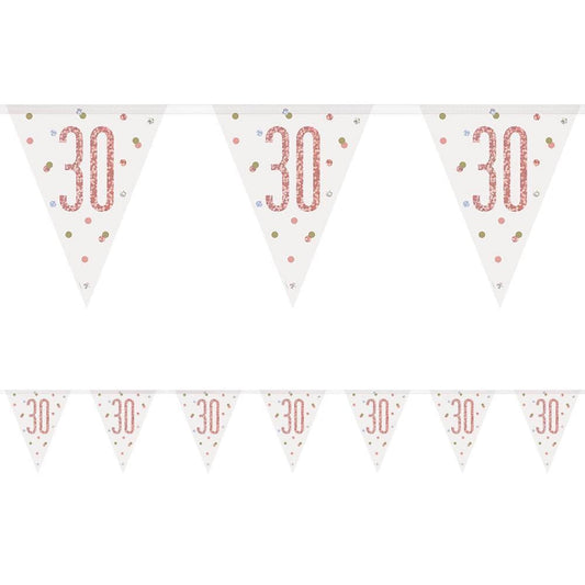 30th Birthday Rose Gold Bunting