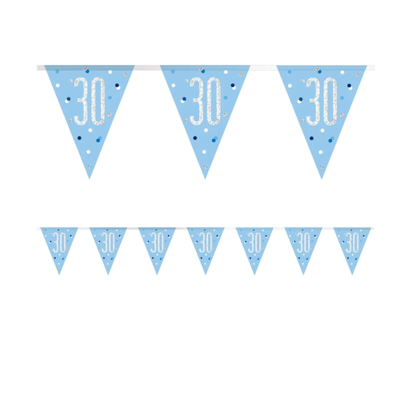 30th Birthday Blue Bunting