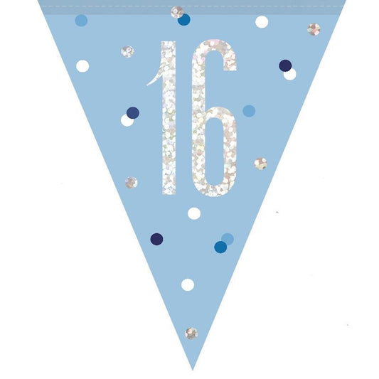 16th Birthday Blue Bunting