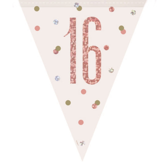 16th Birthday Rose Gold Bunting