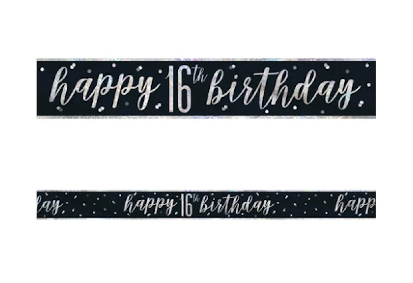 16th Birthday Black Banner