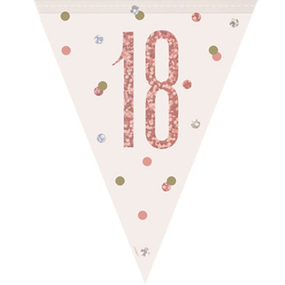 18th Birthday Rose Gold Sparkling Bunting