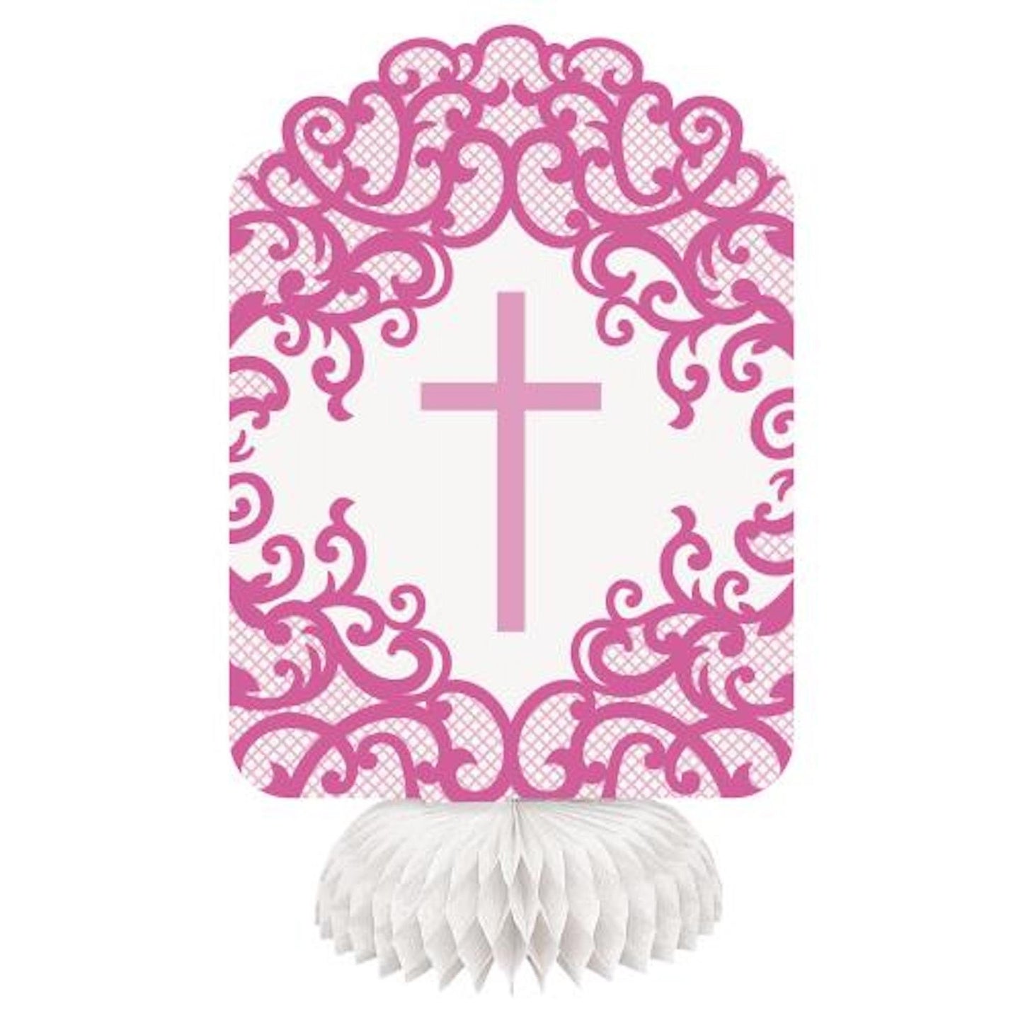 Pink Cross Honeycomb Centrepieces