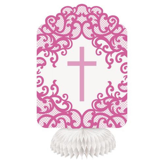 Pink Cross Honeycomb Centrepieces