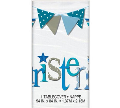 Blue Christening Table Cover