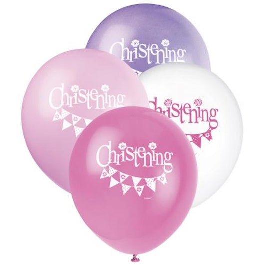 Pink Christening Balloons