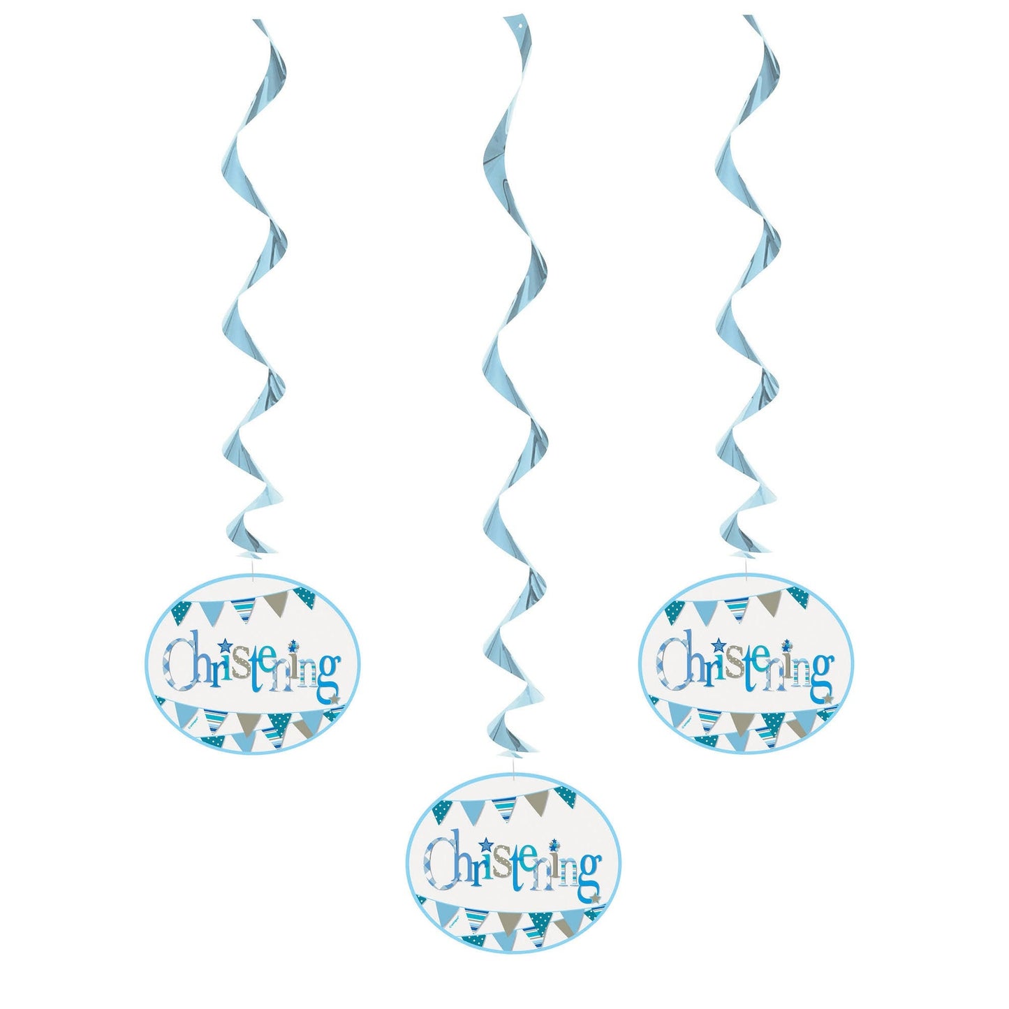 Blue Christening Swirls