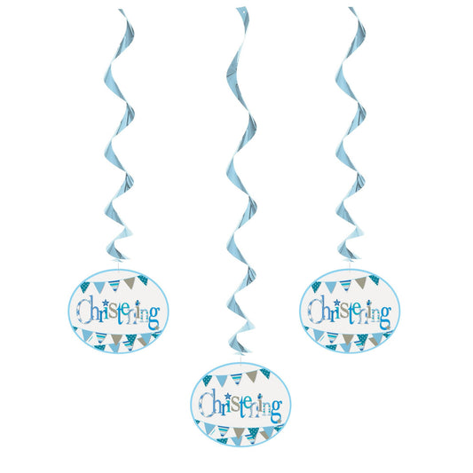 Blue Christening Swirls