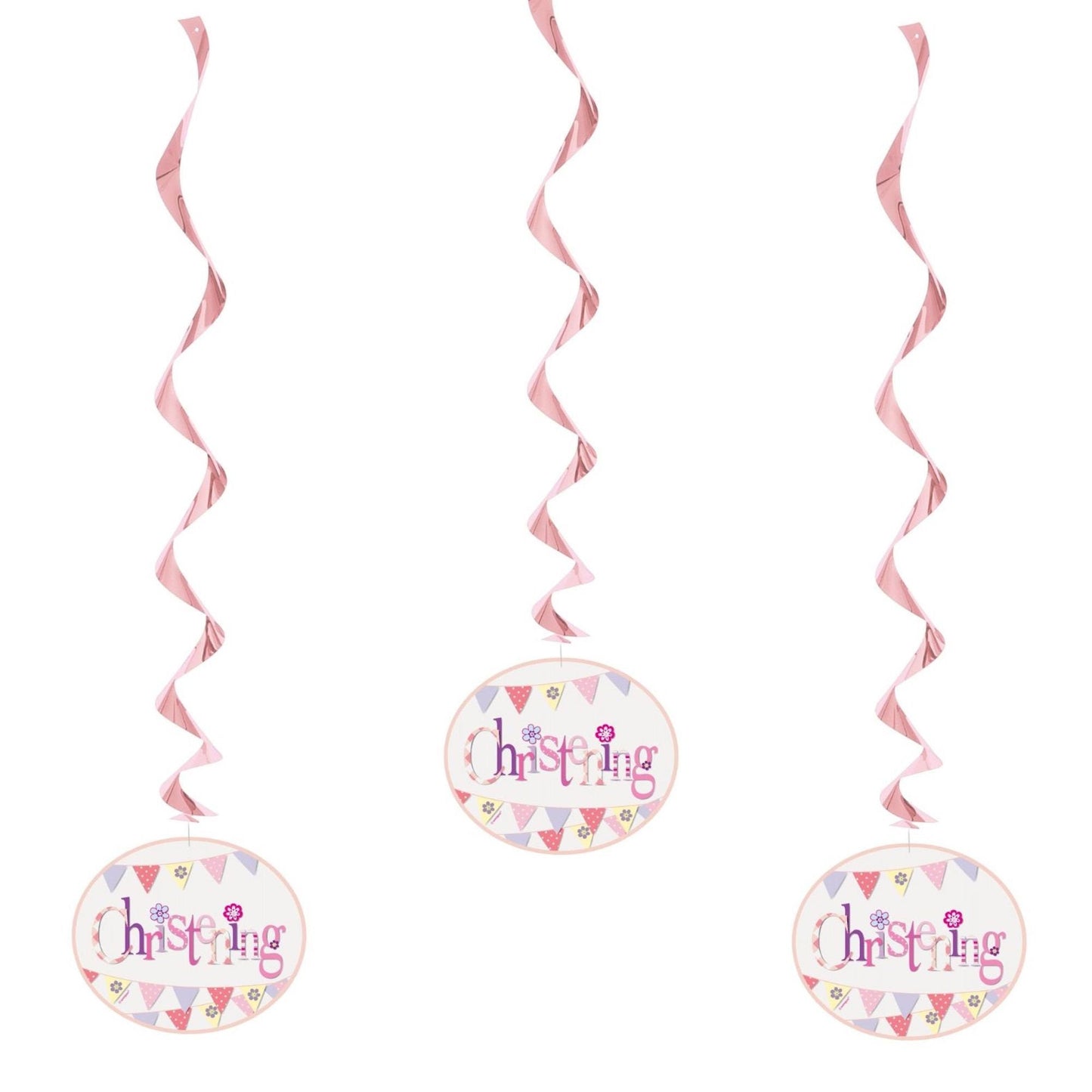 Pink Christening Swirls