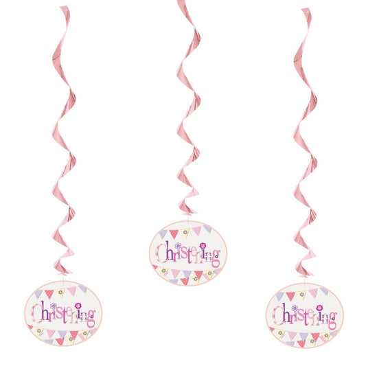 Pink Christening Swirls