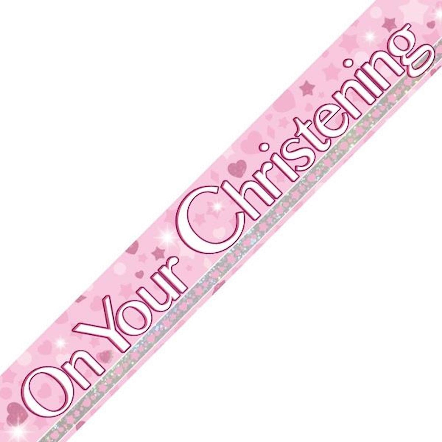 Pink On Your Christening Banner