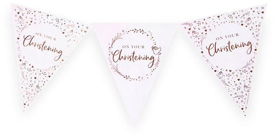 Pink On Your Christening Bunting