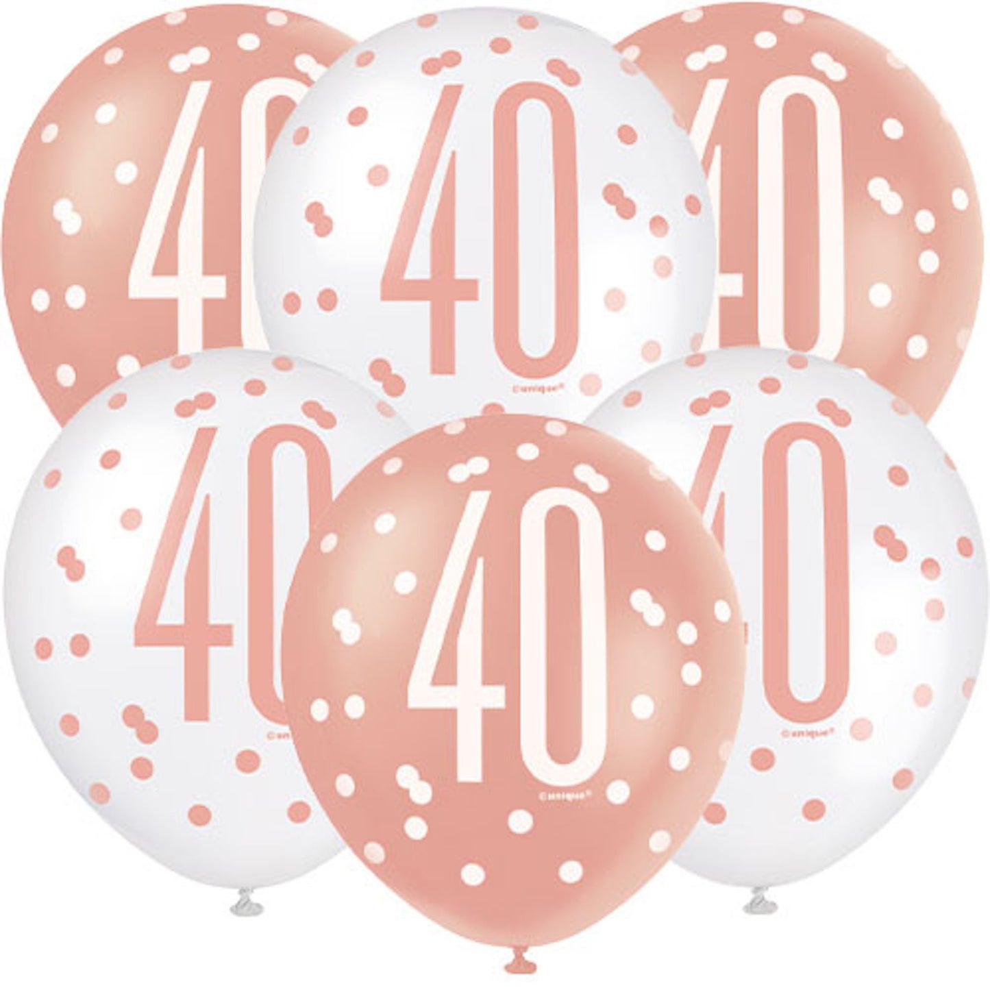 40th Birthday Rose Gold Mixed Balloons