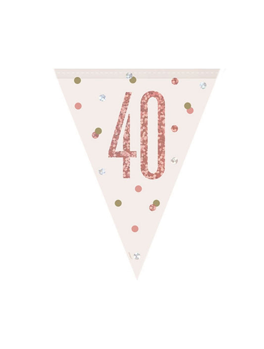 40th Birthday Rose Gold Bunting