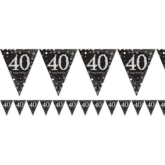 40th Birthday Prismatic Foil Bunting