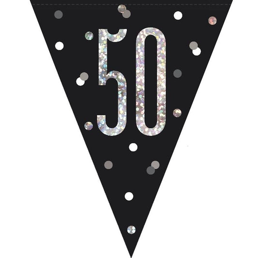 50th Birthday Black Bunting