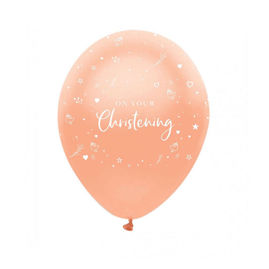 Rose Gold Christening Balloons