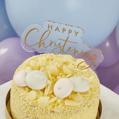 Happy Christening Cake Topper
