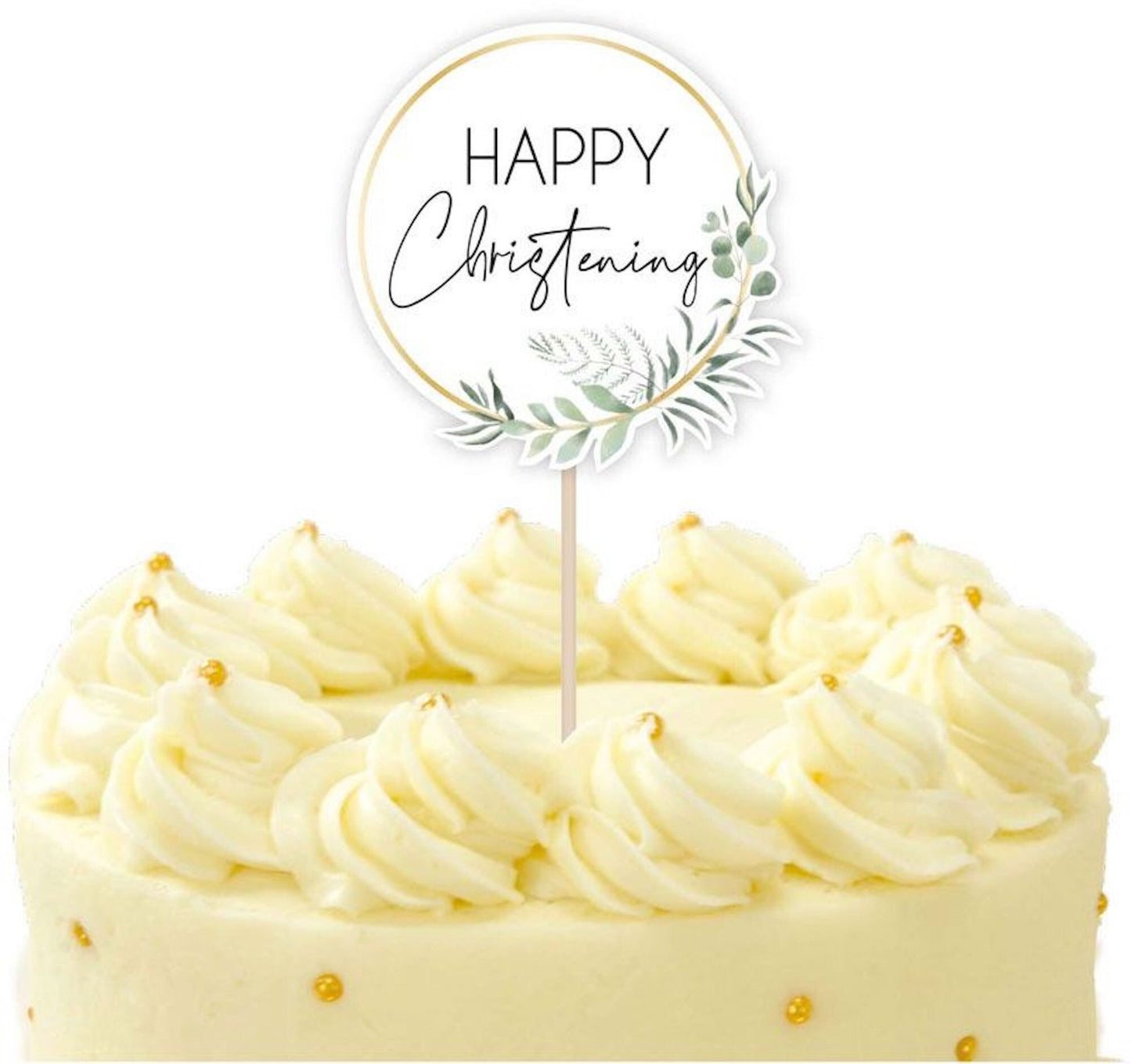 Happy Christening Cake Topper