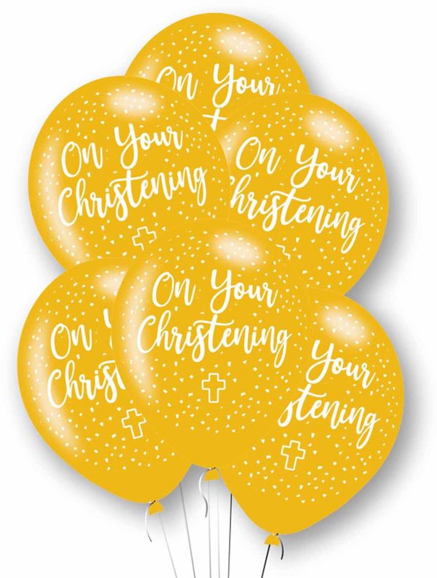 Gold Christening Balloons