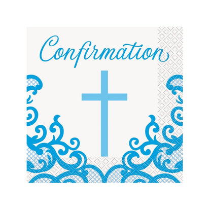 Blue Confirmation Napkins