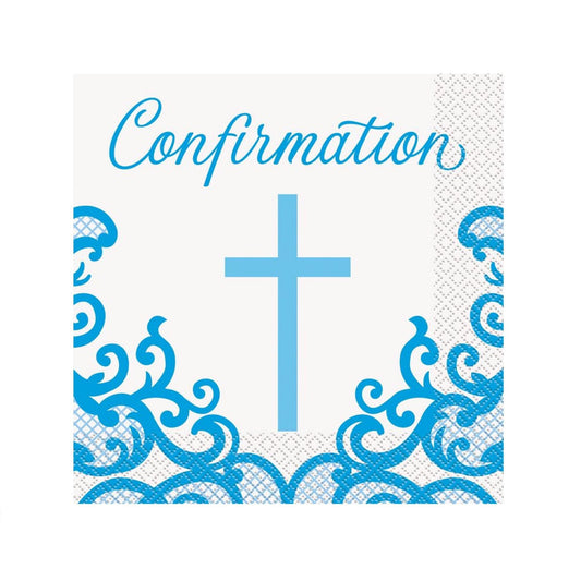 Blue Confirmation Napkins