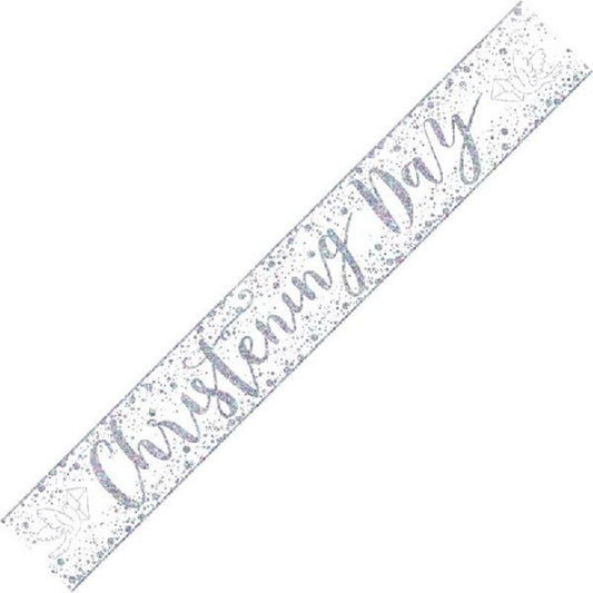 Sparkling Christening Day Banner