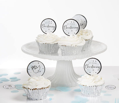 Blue Christening Cake Toppers