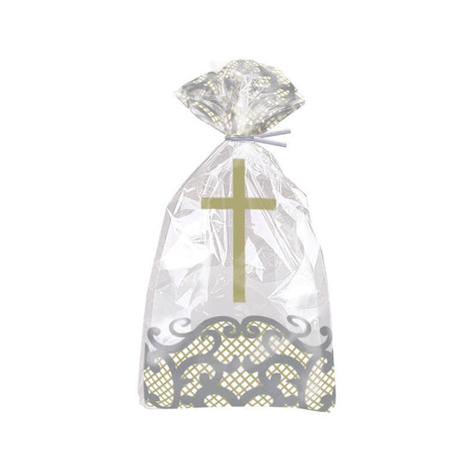 Gold Cross Cellophane Bags