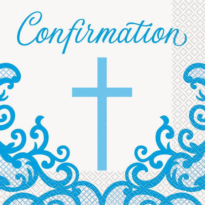 Blue Confirmation Napkins