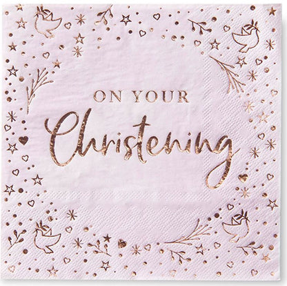 Pink Christening Napkins