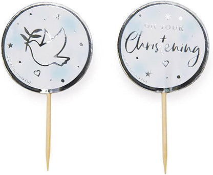 Blue Christening Cake Toppers